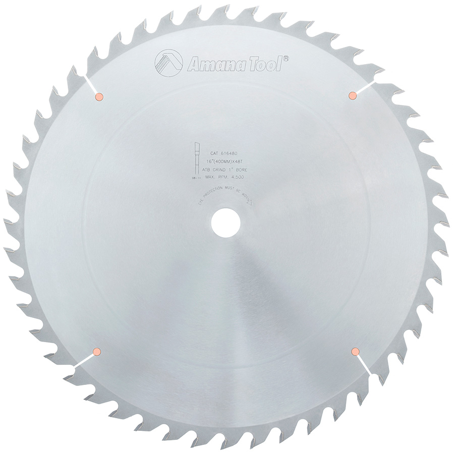 616480 Carbide Tipped General Purpose 16 Inch Dia x 48T ATB, 15 Deg, 1 Inch Bore