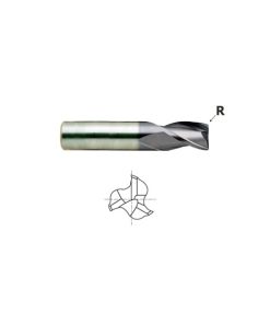 YG1-EH882030 - 3 x 3 x 4 x 38 R.2~.25 - 3 Flute 35 Degree Stub Length Corner Radius Tialn Coated Carbide End Mill