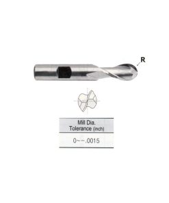 YG1-E9992008 - 1/8 x 3/8 x 3/8 x 2-5/16 - 2 Flute Regular Length Ball Nose Powder Metal Tank-Power