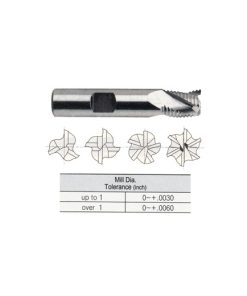 YG1-E9991116TF - 1-1/4 x 1-1/4 x 2 x 4-1/2 - 6 Flute Regular Length Center Cut Course Pitch Rougher Tialn-Futura Coated Powder Metal Tank-Power