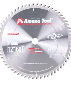 712601 Carbide Tipped Cut-Off and Crosscut 12 Inch Dia x 60T TCG, 15 Deg, 1 Inch Bore