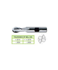 YG1-41478 - 2 x 1-1/4 x 2-1/2 x 5 - 2 Flute Regular Length Se Ball Nose 8% Cobalt
