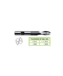 YG1-42313 - 7/16 x 1/2 x 1 x 1-7/8 x 3-11/16 - 2 Flute Extended Length Se Ball Nose 8% Cobalt