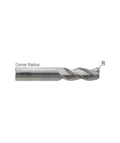 YG1-E5G97008 - 1/8(R.01) x 1/8 x 1/4 x 1-1/2 - Alu-Power Hpc 3 Flute Corner Radius 37 Degree Helix End Mill