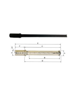 YG1-P28001 - 0, 33/64~11/16 x 3/4 x 2-1/32 - Flanged Straight Shank / Flute Extended Spade Drill Holder