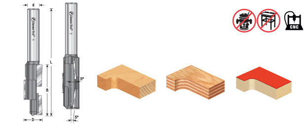 51356 CNC Carbide Tipped Compression 3 Blade Stagger 1 Dia x 2 x 3/4 Inch Shank