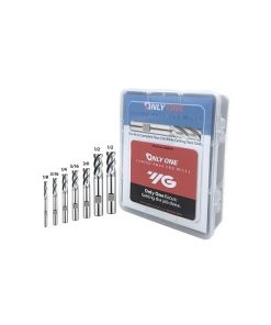 YG1-GYG65KIT7 - 1/8, 3/16, 1/4, 5/16, 3/8, 1/2 - Only One Pm60 4 Flute 30 Degree Helix Center Cut Regular Length End Mill