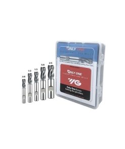 YG1-GYG68KIT5 - 3/8, 1/2, 5/8, 3/4 - Only One Pm60 4 Flutes 30 Degree Helix Roughing (Fine) Center Cut End Mill