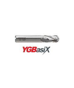 YG1-E5I05001 - 1/64 x 1/8 x 3/64 x 1-1/2 - Ygbasix Carbide 4 Flute 30Deg. Helix Regular Ball E/M Uncoated