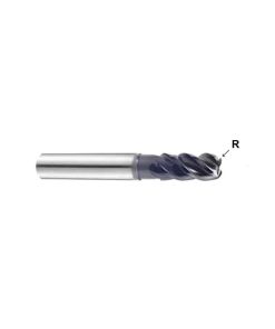 YG1-GMG40060 - 6(R.5) x 6 x 13(20) x 57 - Titanox-Power 4Fl Multiple Helix Double Core Corner Radius End Mill