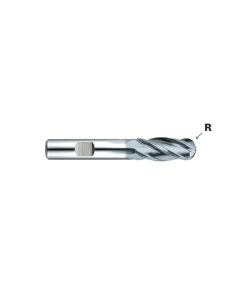 YG1-GYG67008 - 1/8 x 3/8 x 3/8 x 2-5/16 - Only One Pm60 4 Flutes 30 Degree Helix Ball Flat Shank Regular Length End Mill