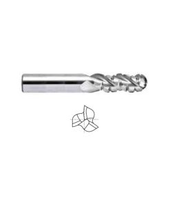 YG1-45016 - 1/4 x 1/4 x 3/4 x 2-1/2 - 3 Flute 30 Degree Helix Ball Roughing Alu-Power Carbide End Mill