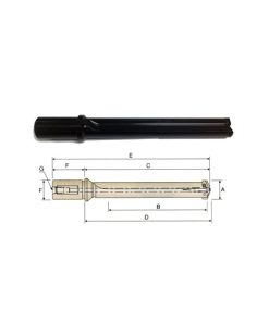YG1-P27001 - 0, 33/64~11/16 x 3/4 x 2-1/32 - Flanged Straight Shank / Flute Standard Spade Drill Holder