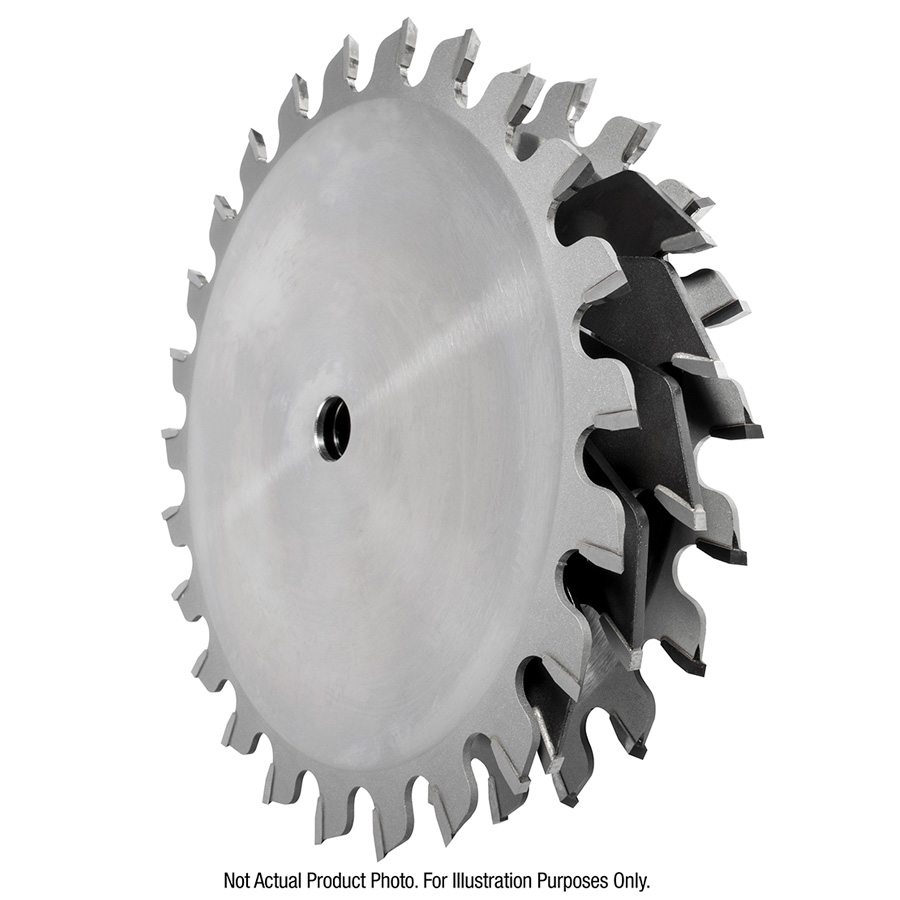 656030 Carbide Tipped Dado 6 Inch Dia x 18T ATB/FT 15 Deg, 5/8 Bore, Dado Set with Five 2-Wing Chippers