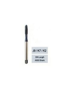YG1-K7203 - M3 - 0.5, D3 - 3 Flute Spiral Pointed Plug Din Length Ansi Shank Ticn Coated For Steels Upto 35Hrc - Metric