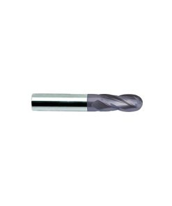 YG1-UGMF91008 - 1/8 x 1/8 x 1/2 x 1-1/2 - 4 Flute Ball 30 Degree Helix Y- Coating Carbide End Mill