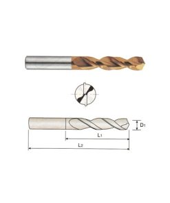 YG1-DN514006 - 3/32 x 3/4 x 1-3/4 - Hss(M35) Screw Machine Parabolic Tin Coated Drill