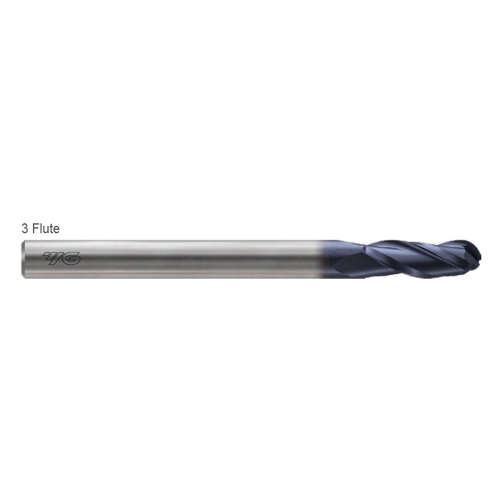 YG-1 YG Miniature Solid Carbide End Mills — 3 Flute larger diam E5K74,EMK74 Ball Nose Miniature