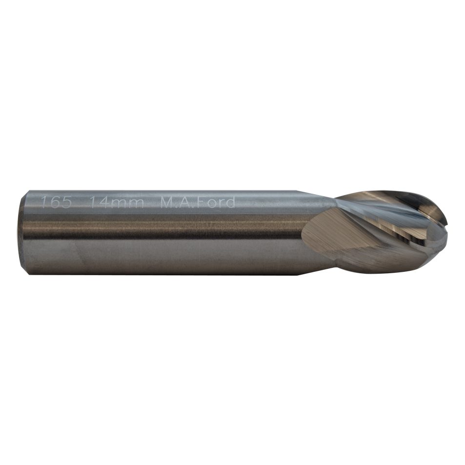 M.A.Ford 56585 TuffCut GP 4 Flute Ball Nose End Mill Stub 8mmx13x51 TiCN
