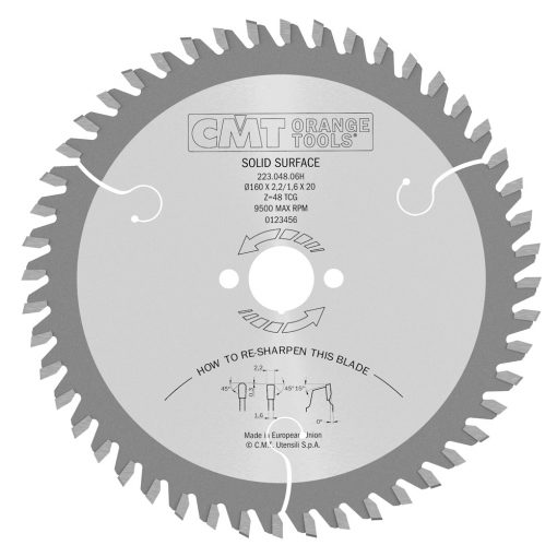CMT 223.048.06H - Industrial solid surface circular saw blades