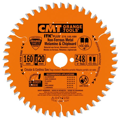 CMT 276.160.48H - ITK PLUS® Non-Ferrous & Melamine saw blades