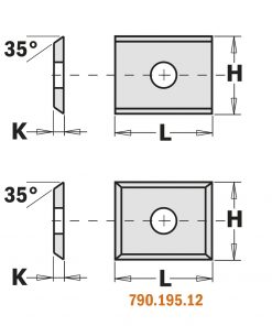 CMT 790.195.12 - Indexable knives HWM - 2/4 cutting edges 35°