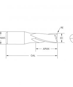 M.A.Ford 12172 TuffCut GP 2 Flute End Mill 10mmx25x70