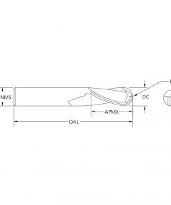 M.A.Ford 77022 TuffCut AL 2 Flute Ball Nose End Mill 1/2x1-1/4x3x1/2 Shk ZRN
