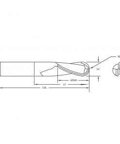 M.A.Ford 13248 TuffCut AL 2 Flute Ball Nose End Mill Necked 12mmx16x38x76