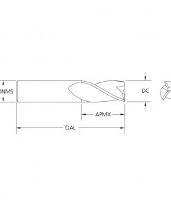 M.A.Ford 77148 TuffCut X-AL 3 Flute End Mill Finisher 3/4x1-1/2x6x3/4 Shk CERAedge