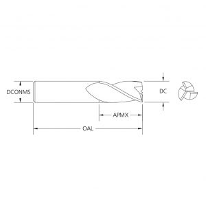 M.A.Ford 77077 TuffCut X-AL 3 Flute End Mill Finisher 1/8x5/16x1-1/2x1/8 Shk CERAedge