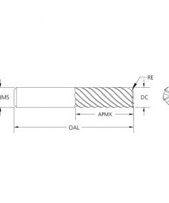 M.A.Ford 15700 TuffCut DM Multi-Flute End Mill 3mmx10x76 ALtima Xtreme 4FL