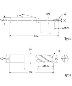 M.A.Ford 99207 TuffCut DM 4 Flute End Mill Necked 10.00mmx15.00x30.0x75x10Shkx0.30R ALtima Xtreme