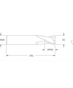 M.A.Ford 56409 TuffCut GP 2 Flute End Mill Stub 5mmx11x51 TiN