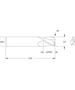 M.A.Ford 16990 TuffCut GP 3 Flute End Mill Stub 1/2x5/8x2-1/2x.030R TiCN
