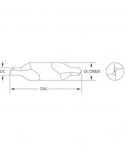 M.A.Ford 40233 Carbide Center Drill #2 5/64x1-7/8x3/16Sh