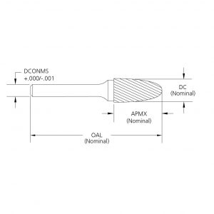 M.A.Ford 45001 Edge Hog Bur Tree Radius End 1/8x1/2x2 SF-11
