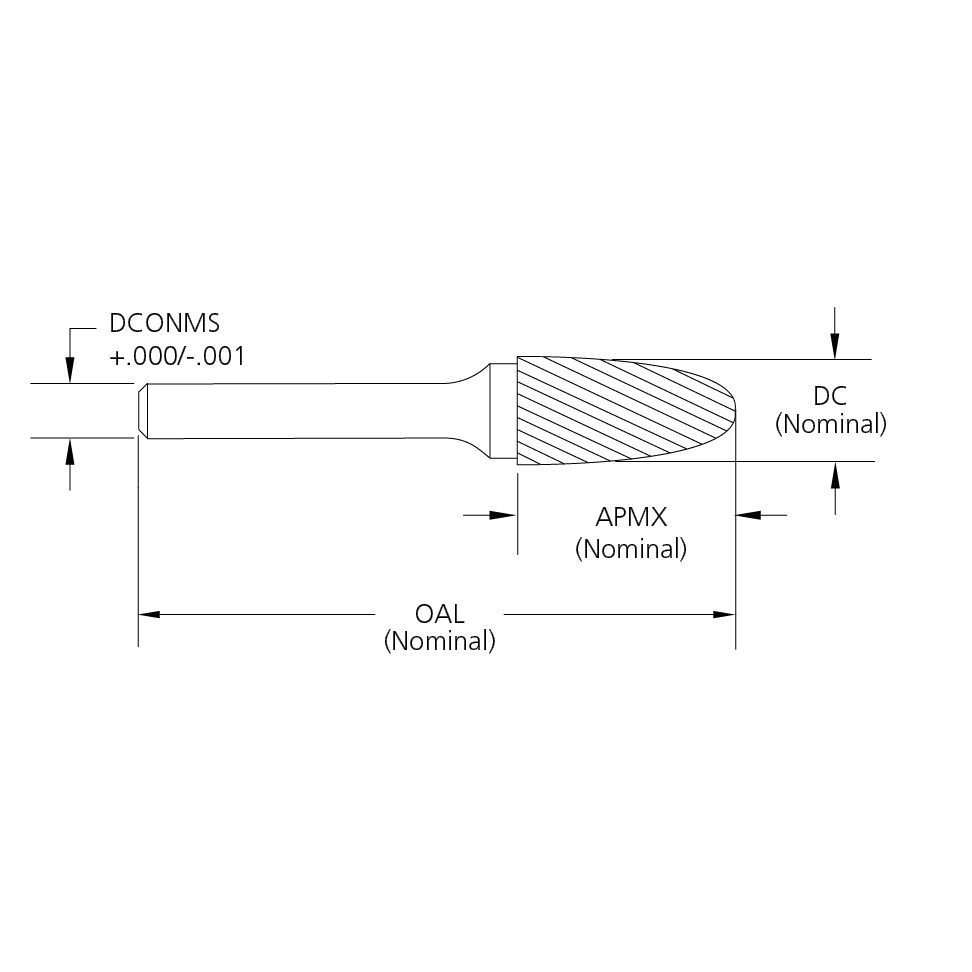 M.A.Ford 45109 Edge Hog Bur Tree Radius End 3/8x3/4x2-3/4 SF-3-D