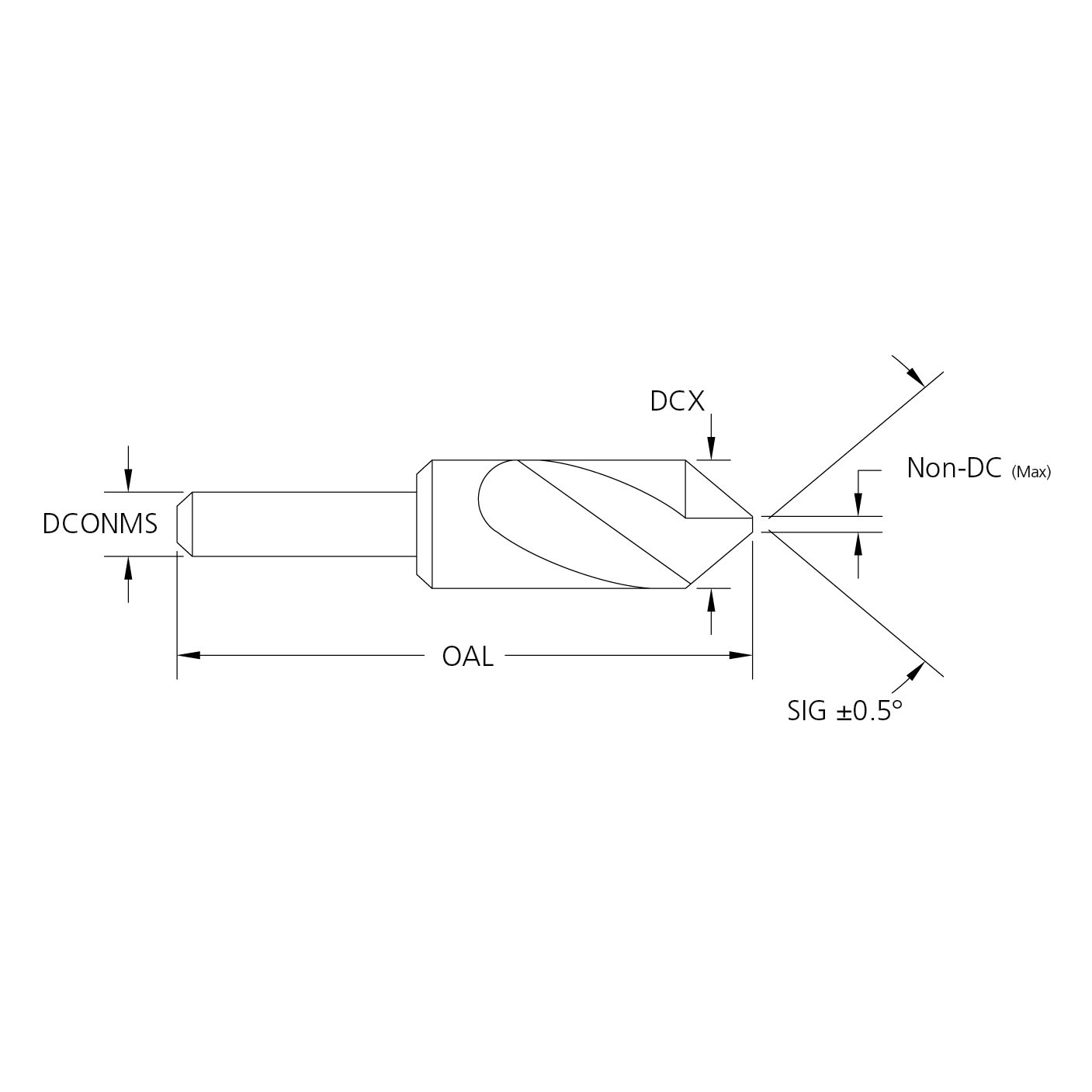 M.A.Ford 60061 Carbide Uniflute Countersink 3/8 x 60°