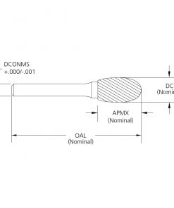 M.A.Ford 69169 Edge Hog Miniature Bur 1/8x7/32x1-1/2 SE-41
