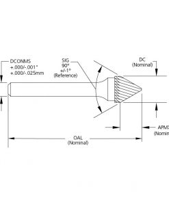 M.A.Ford 69366 Edge Hog Miniature Bur 1/8x1/16x1-1/2 SK-42