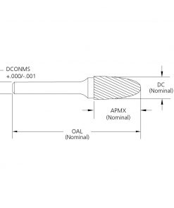 M.A.Ford 70109 Edge Hog Miniature Bur 1/4x1/2x2 SF-51