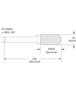 M.A.Ford 76740 Edge Hog Miniature Bur 5/32x1/2x1-1/2 SC-52-F Alt Diam