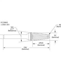 M.A.Ford 72265 Edge Hog Miniature Bur 3/16x1/2x1-1/2 SL-53