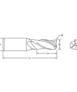 M.A.Ford 11605 TuffCut GP 3 Flute End Mill 1mmx3x38