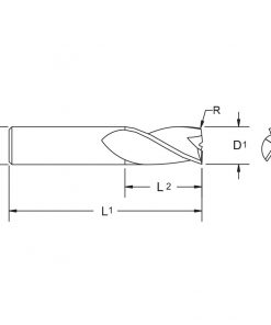 M.A.Ford 16239 TuffCut GP 3 Flute End Mill 1/8x3/8x1-1/2x.015R Fordlube