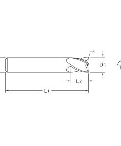 M.A.Ford 17477 TuffCut GP 4 Flute End Mill Stub 5mmx11x51 .030R ALtima