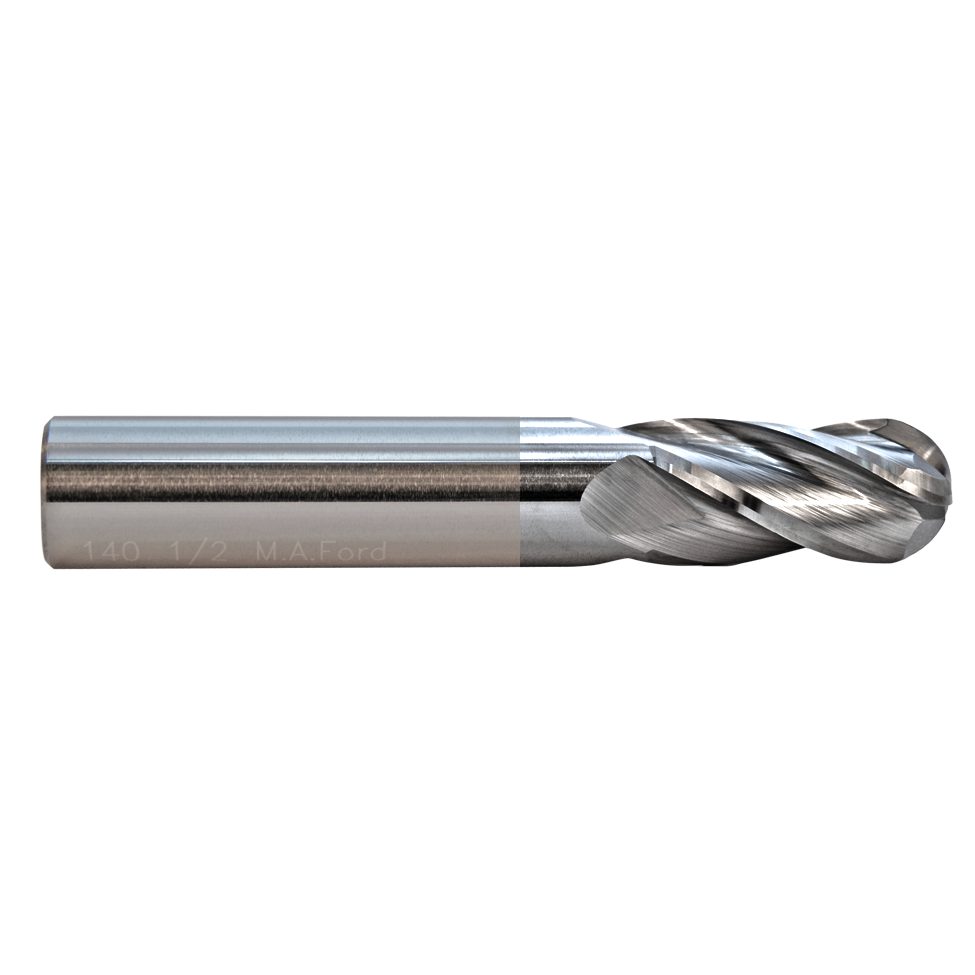 M.A.Ford 54005 TuffCut GP 4 Flute Ball Nose End Mill 25mmx40x102 TiCN