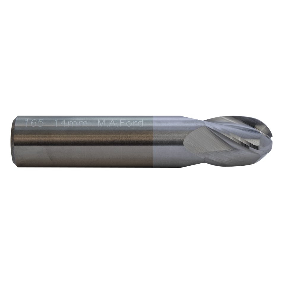 M.A.Ford 56588 TuffCut GP 4 Flute Ball Nose End Mill Stub 10mmx14x51 TiCN